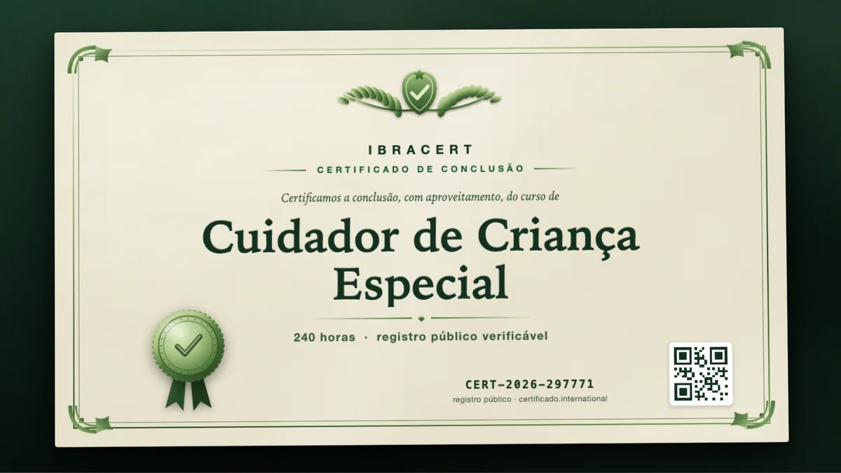 Capa do curso Cuidador de Criança Especial