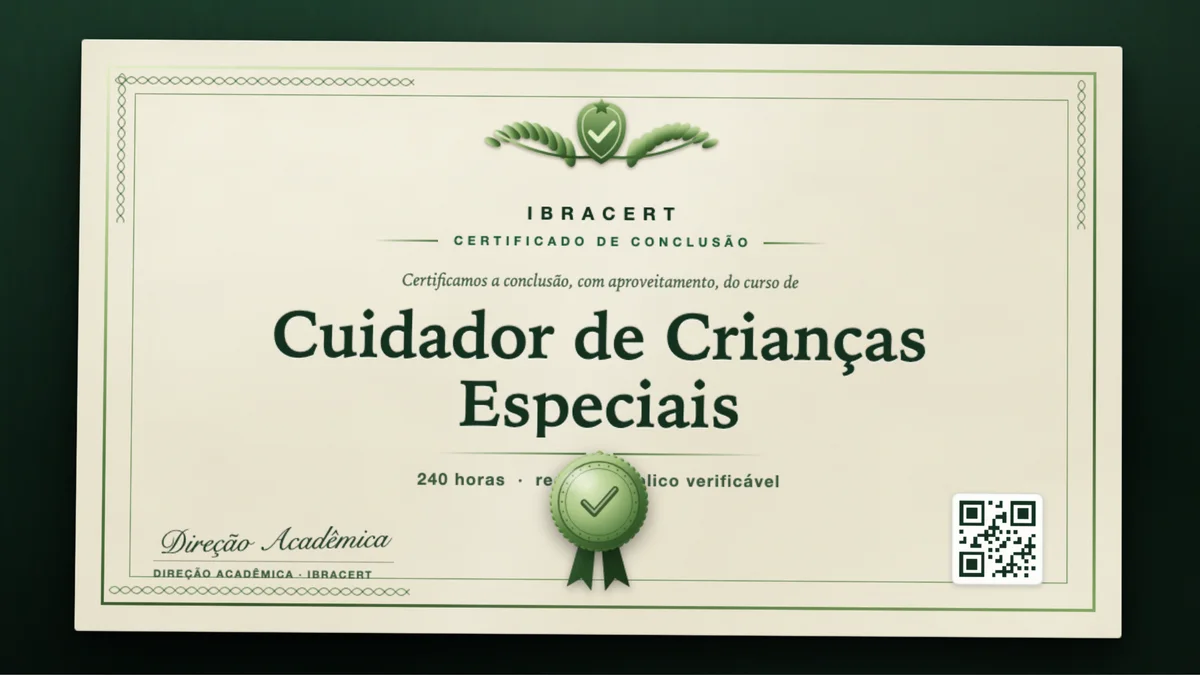Capa do curso Cuidador de Crianças Especiais