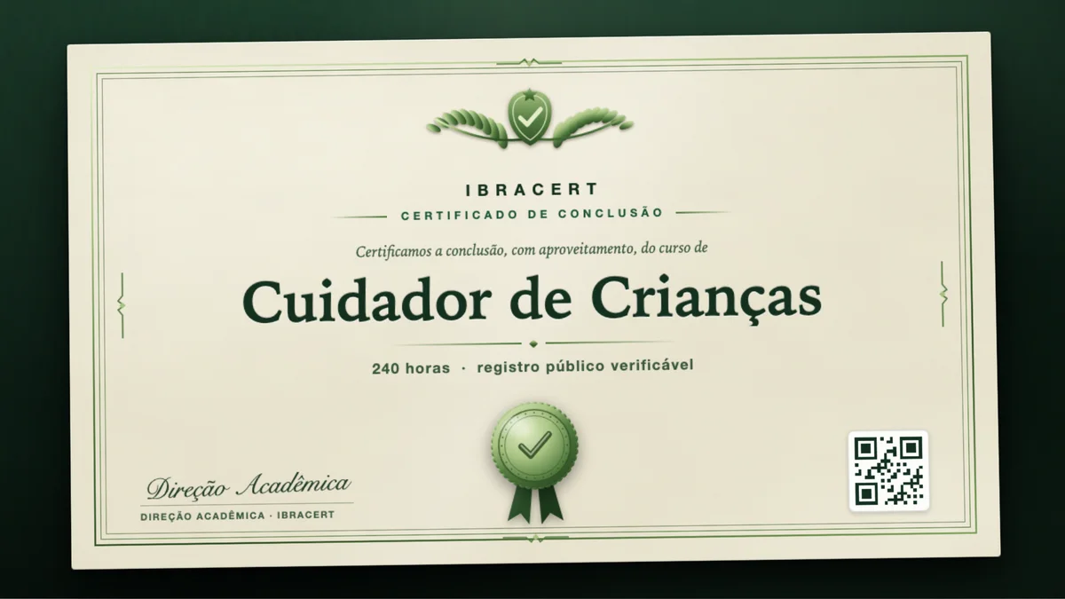 Capa do curso Cuidador de Crianças