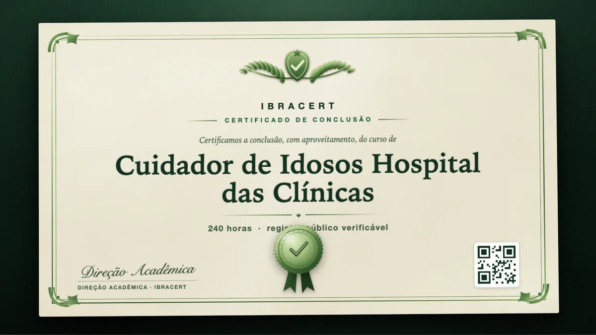 Capa do curso Cuidador de Idosos Hospital das Clínicas