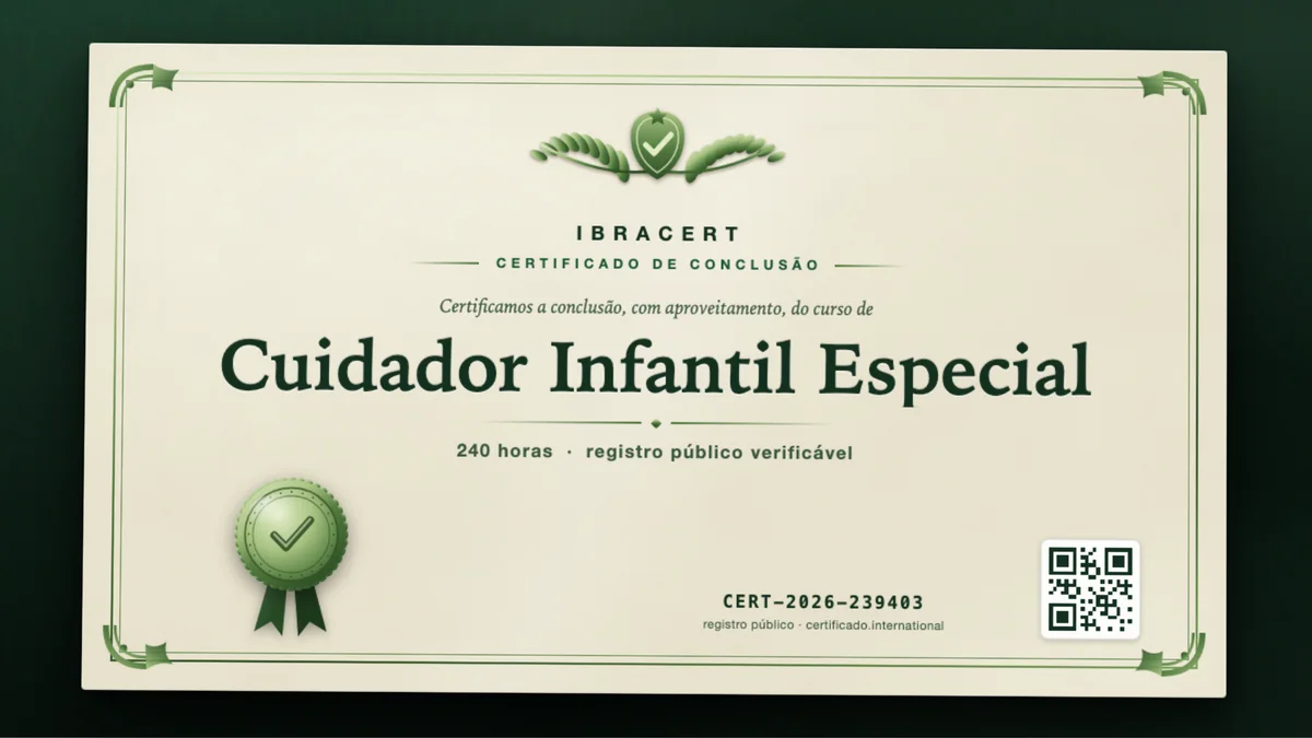 Capa do curso Cuidador Infantil Especial