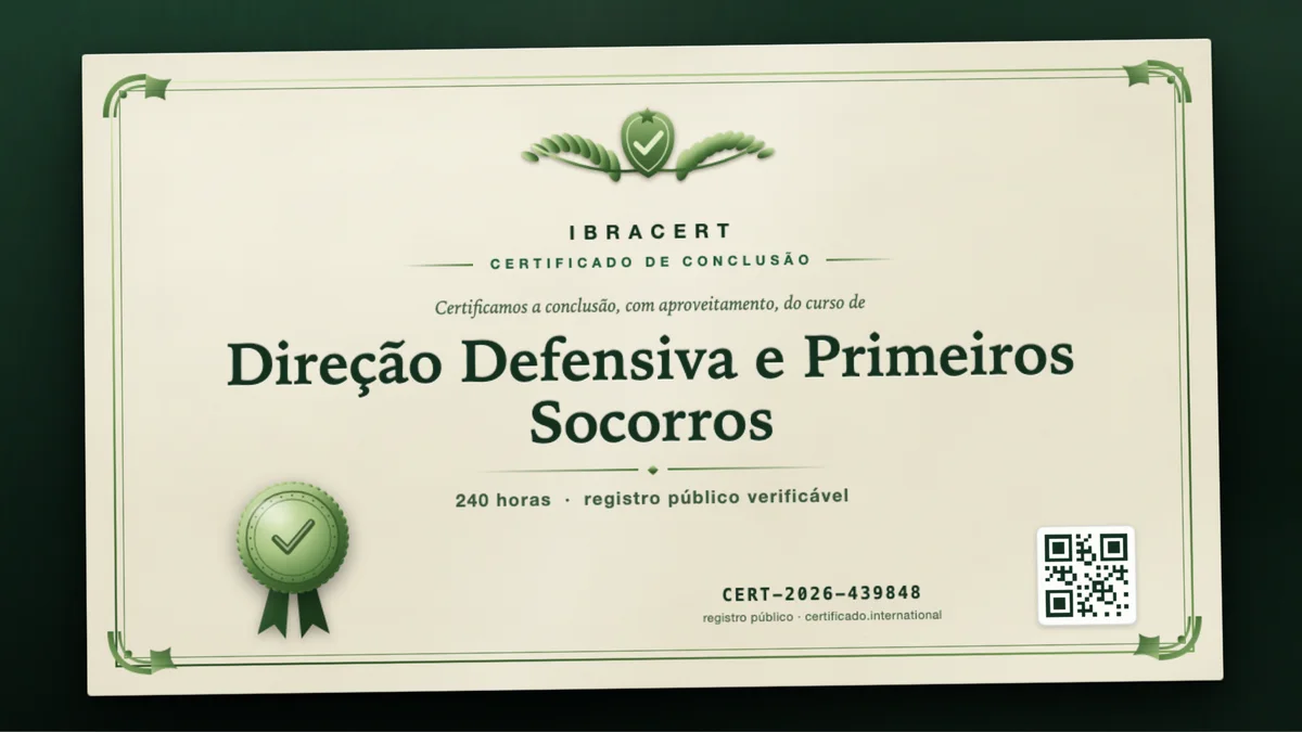 Capa do curso Direção Defensiva e Primeiros Socorros