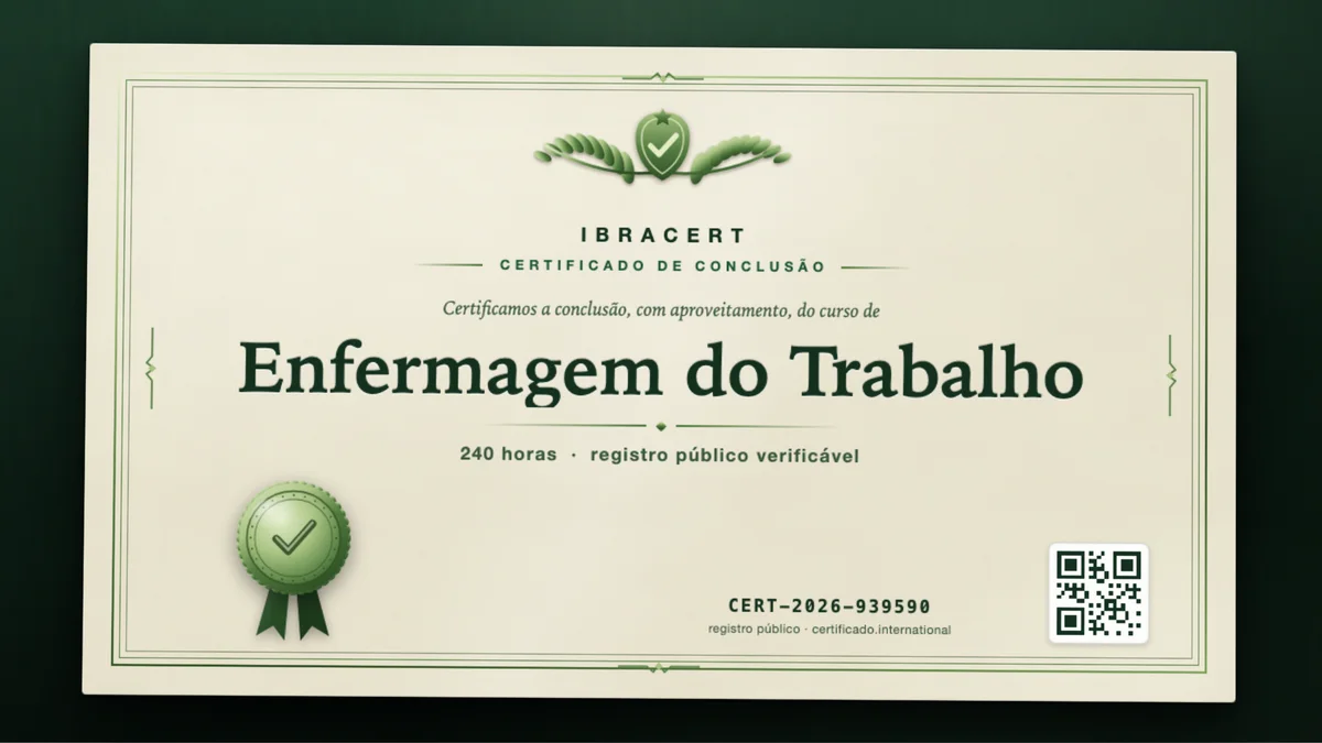 Capa do curso Enfermagem do Trabalho