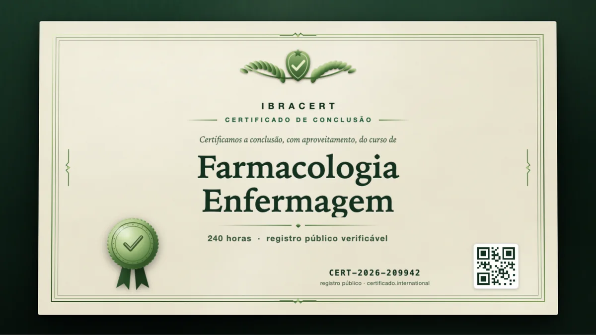 Capa do curso Farmacologia Enfermagem
