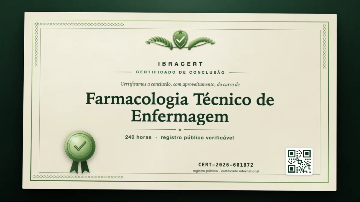 Capa do curso Farmacologia Técnico de Enfermagem