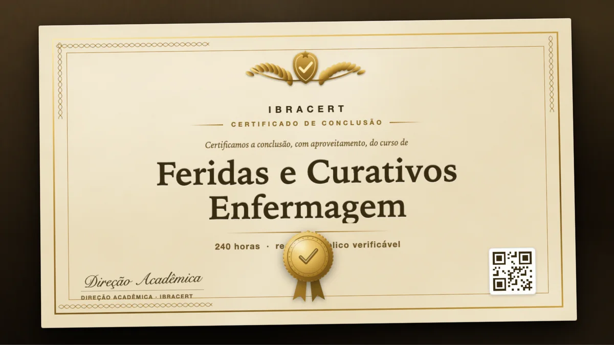 Capa do curso Feridas e Curativos Enfermagem