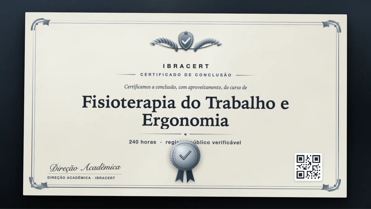 Capa do curso Fisioterapia do Trabalho e Ergonomia