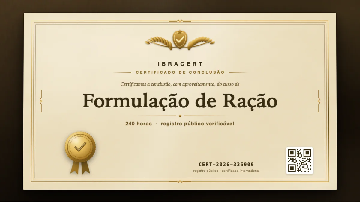 Capa do curso Formulação de Ração