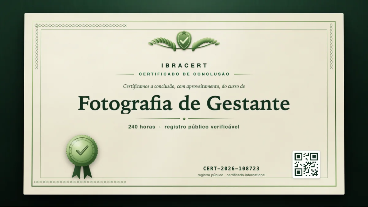 Capa do curso Fotografia de Gestante