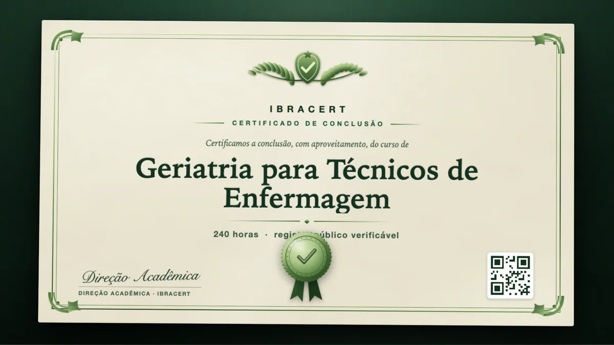 Capa do curso Geriatria para Técnicos de Enfermagem