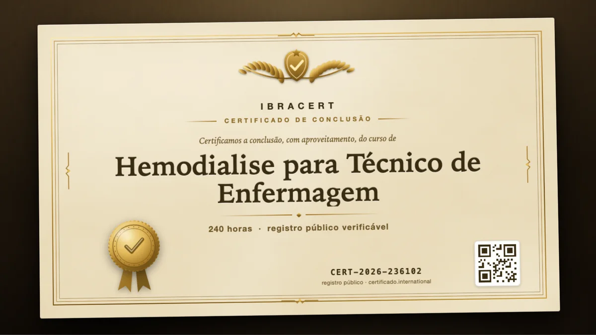 Capa do curso Hemodialise para Técnico de Enfermagem