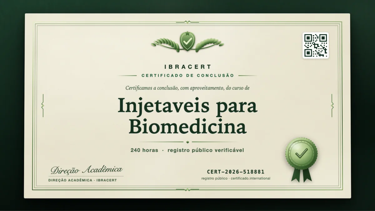 Capa do curso Injetaveis para Biomedicina
