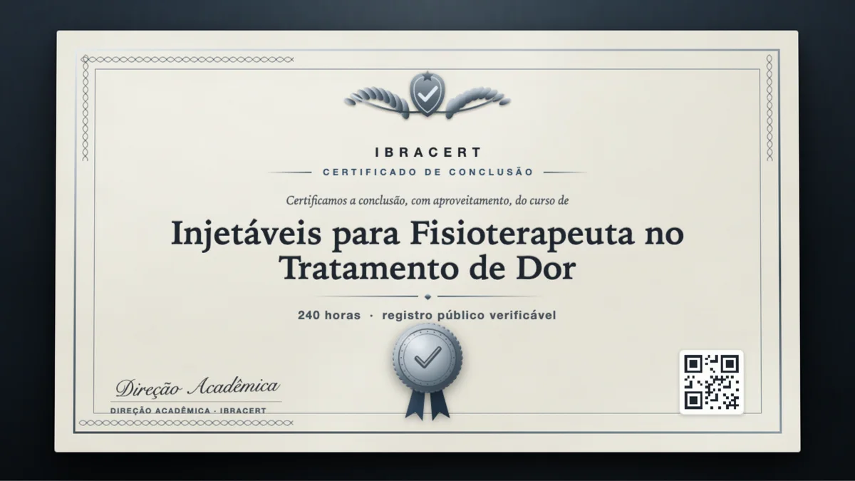 Capa do curso Injetáveis para Fisioterapeuta no Tratamento de Dor