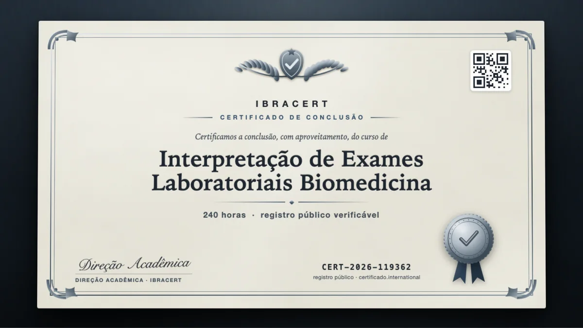 Capa do curso Interpretação de Exames Laboratoriais Biomedicina