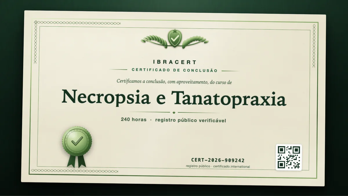 Capa do curso Necropsia e Tanatopraxia