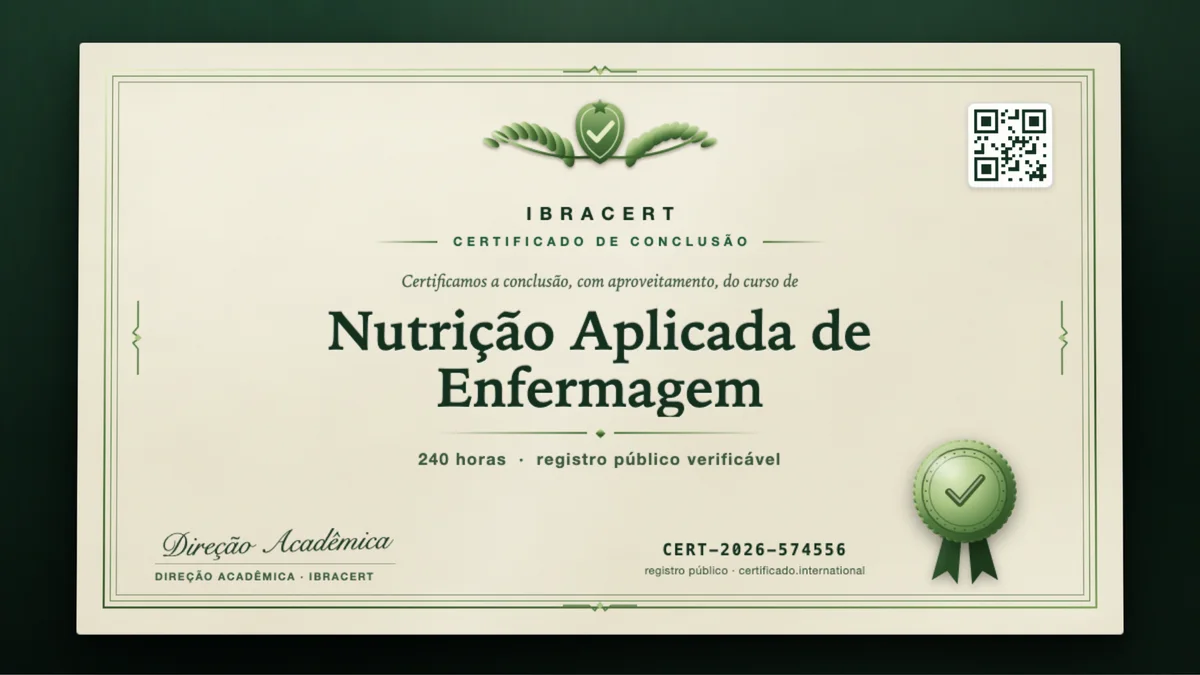 Capa do curso Nutrição Aplicada de Enfermagem