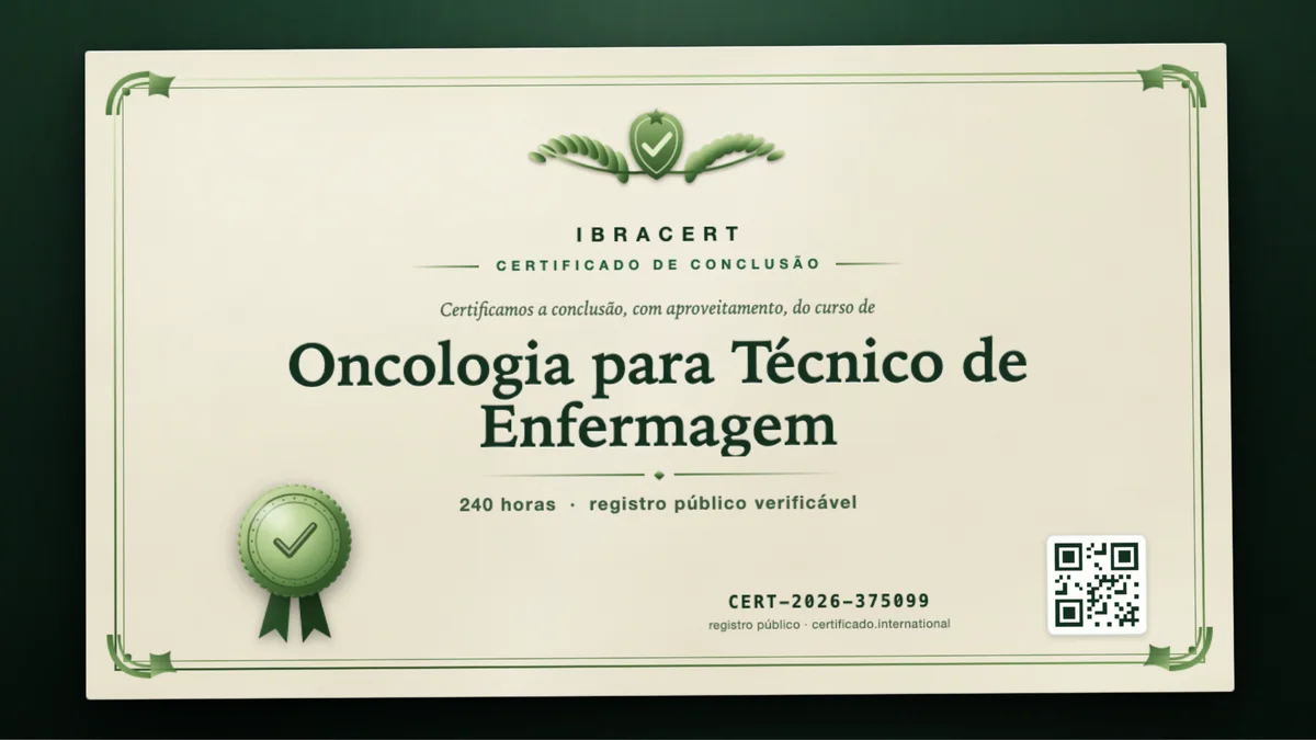 Capa do curso Oncologia para Técnico de Enfermagem