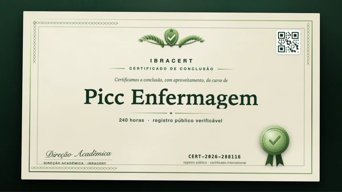 Capa do curso Picc Enfermagem