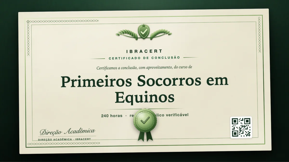 Capa do curso Primeiros Socorros em Equinos