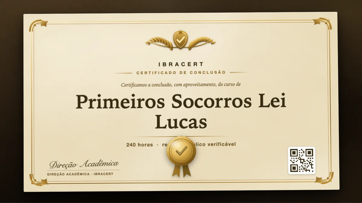 Capa do curso Primeiros Socorros Lei Lucas