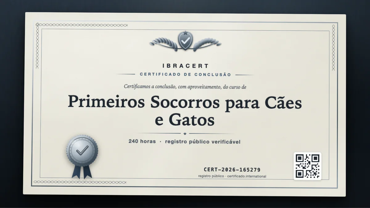 Capa do curso Primeiros Socorros para Cães e Gatos
