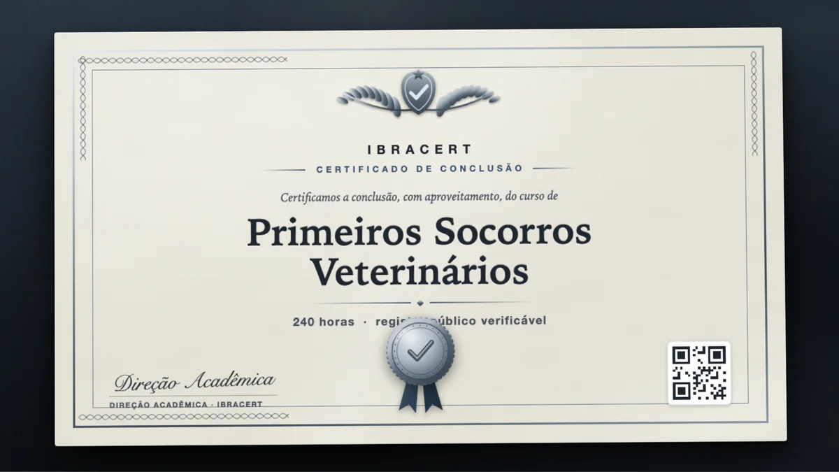 Capa do curso Primeiros Socorros Veterinários