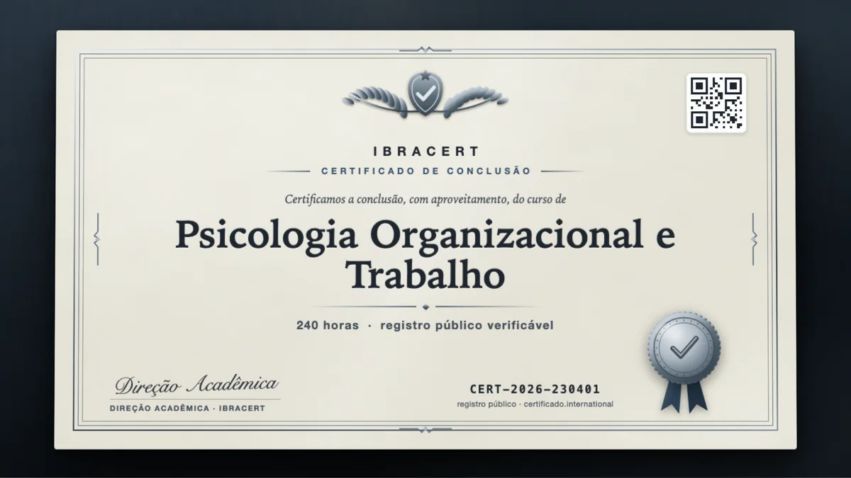 Capa do curso Psicologia Organizacional e Trabalho