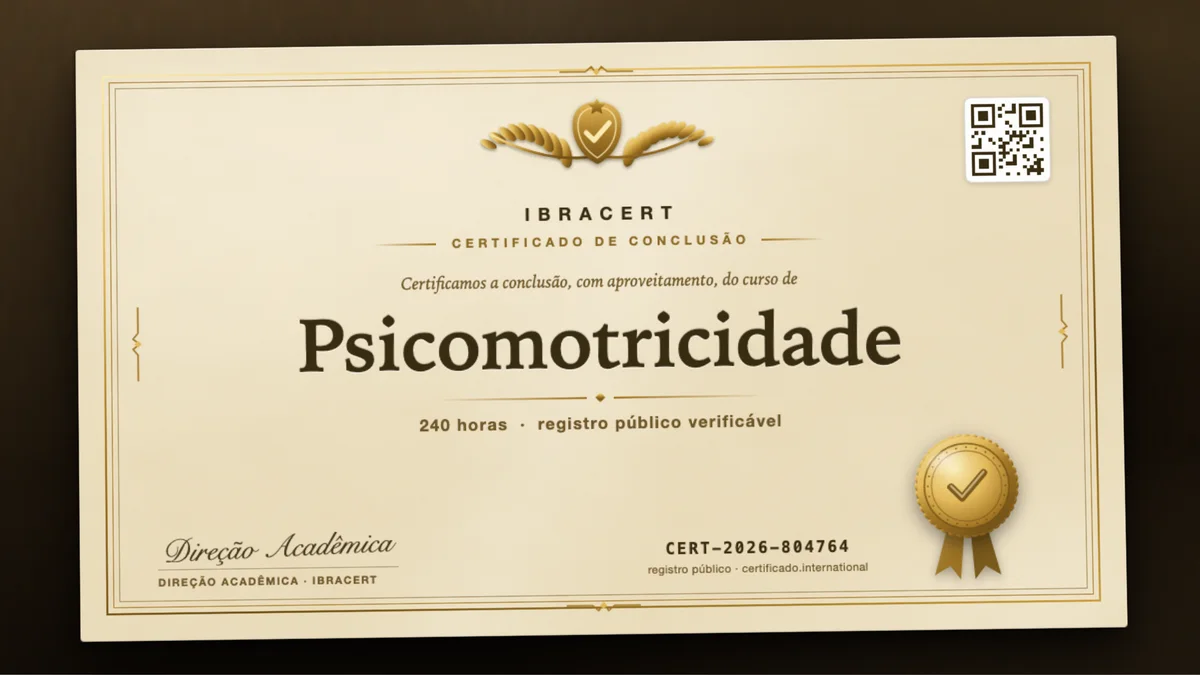 Capa do curso Psicomotricidade