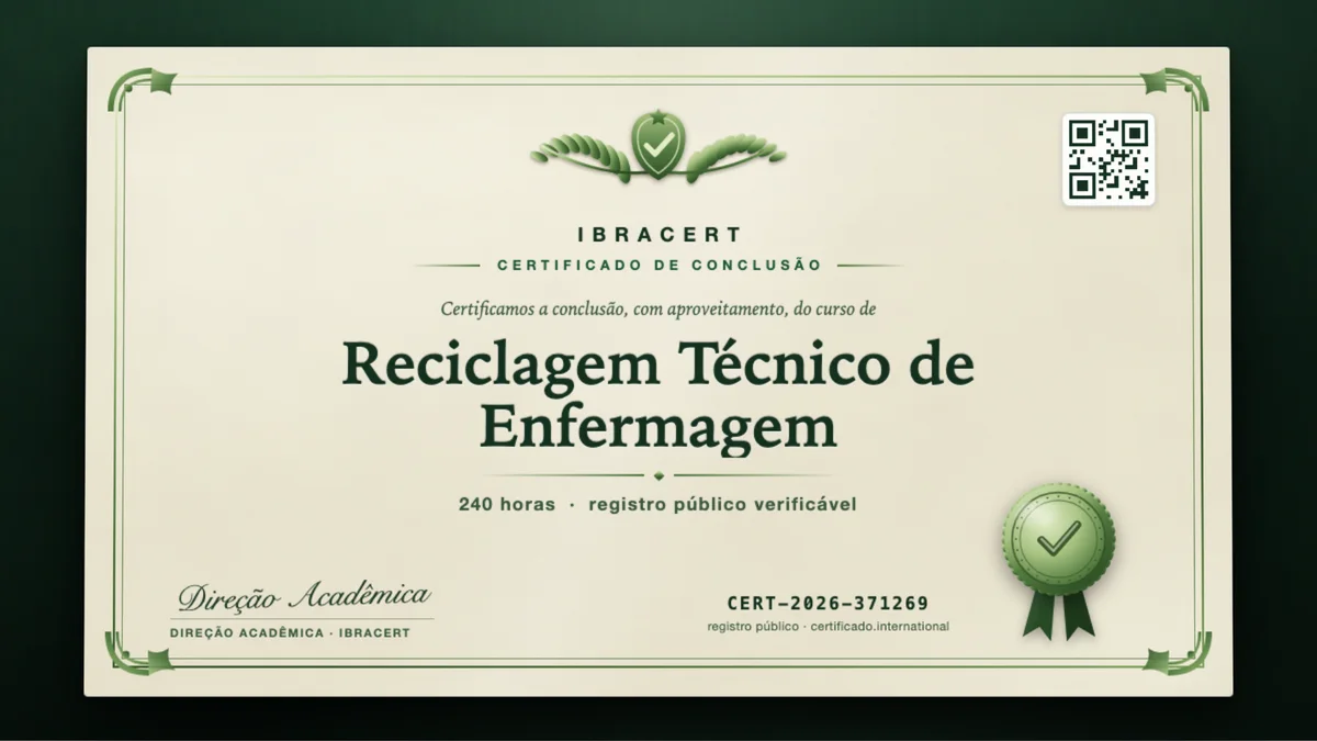 Capa do curso Reciclagem Técnico de Enfermagem