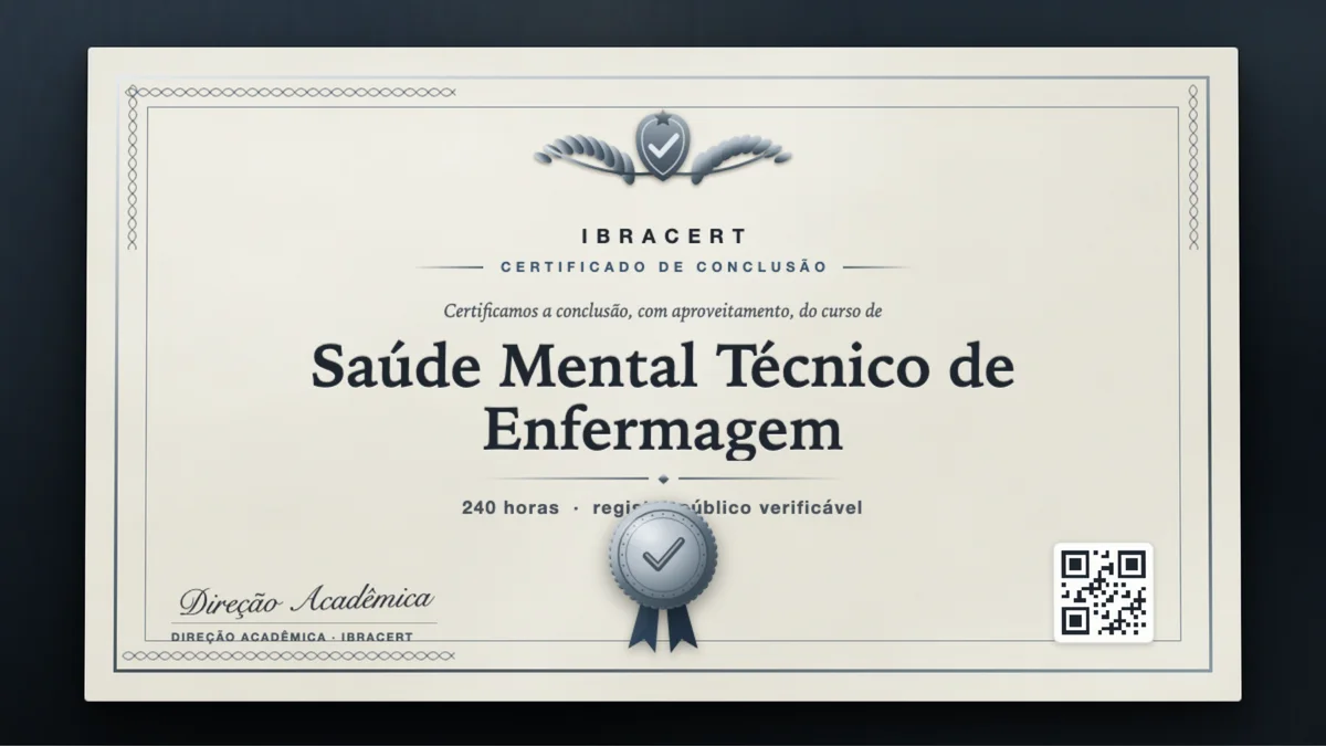 Capa do curso Saúde Mental Técnico de Enfermagem