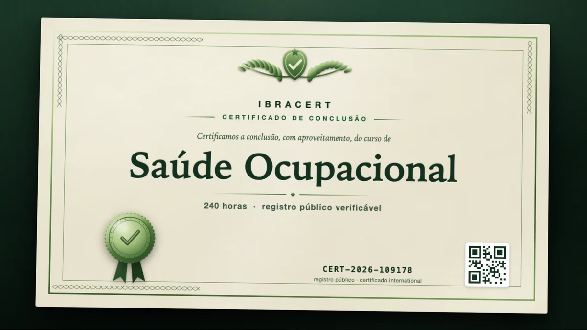Capa do curso Saúde Ocupacional