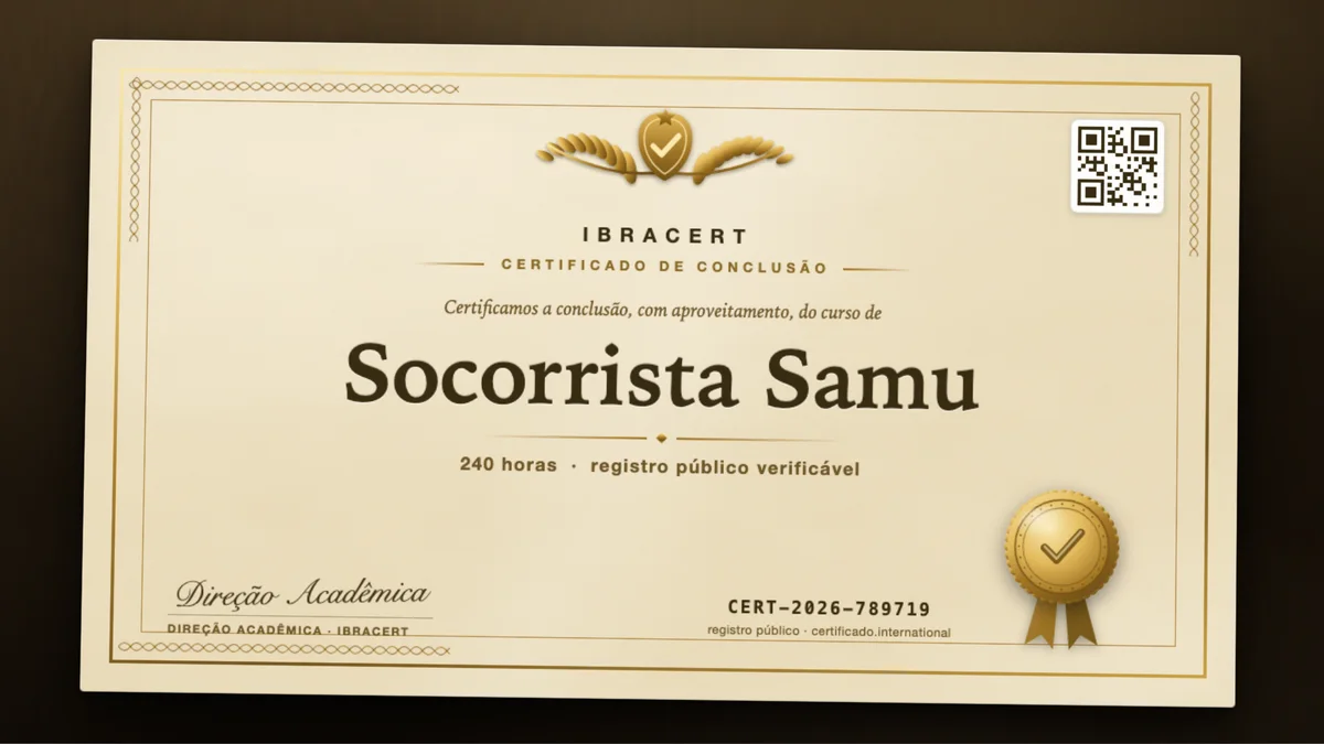 Capa do curso Socorrista Samu