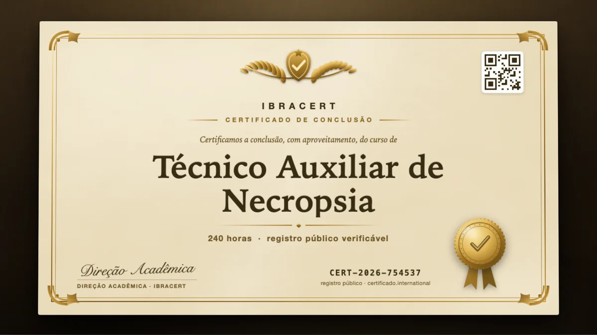Capa do curso Técnico Auxiliar de Necropsia