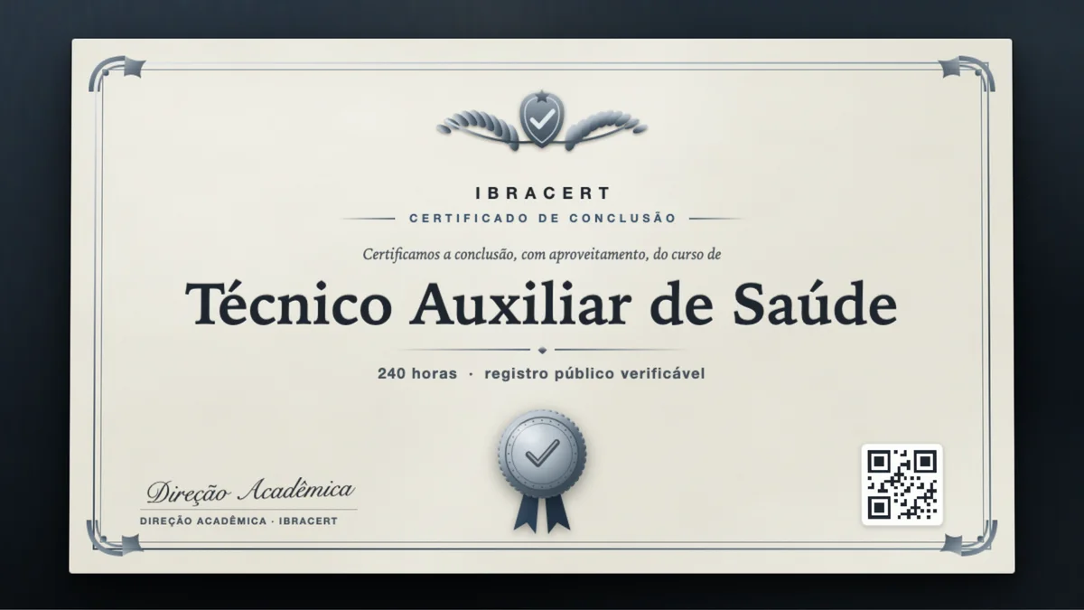 Capa do curso Técnico Auxiliar de Saúde