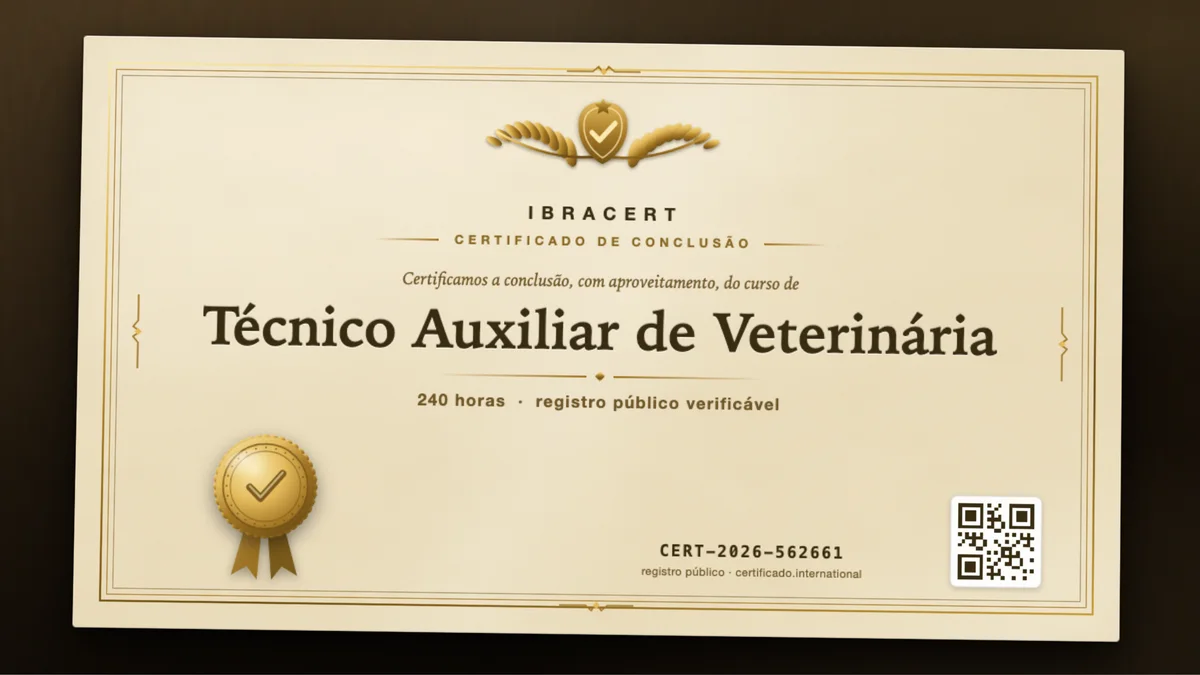 Capa do curso Técnico Auxiliar de Veterinária