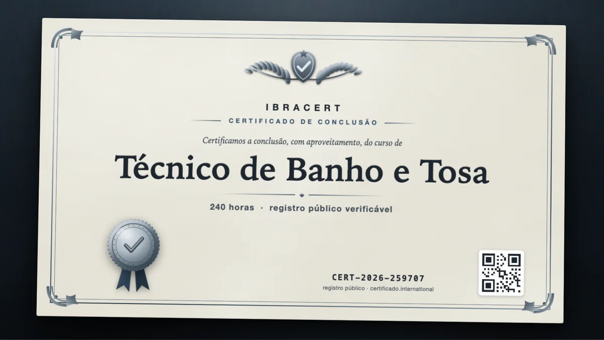 Capa do curso Técnico de Banho e Tosa