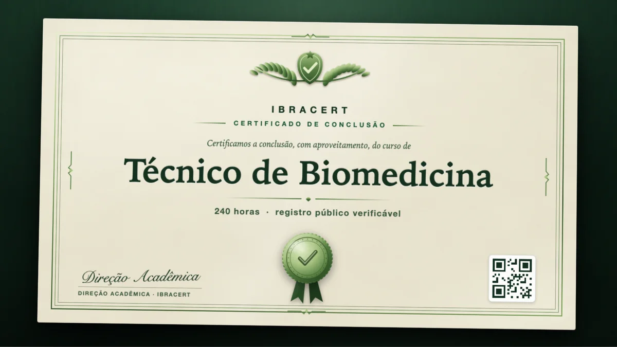 Capa do curso Técnico de Biomedicina