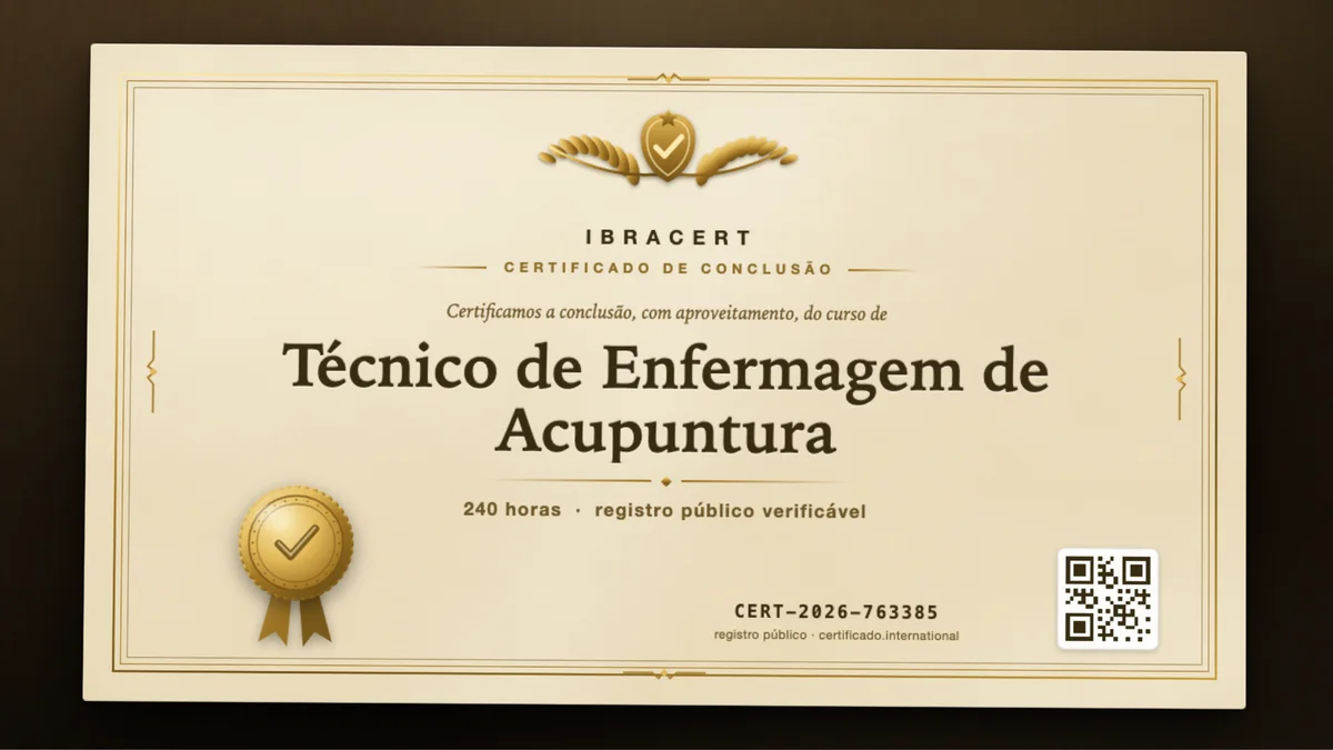 Capa do curso Técnico de Enfermagem de Acupuntura