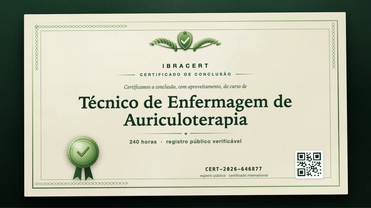 Capa do curso Técnico de Enfermagem de Auriculoterapia