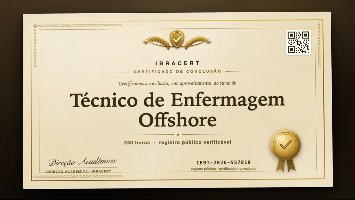 Capa do curso Técnico de Enfermagem Offshore