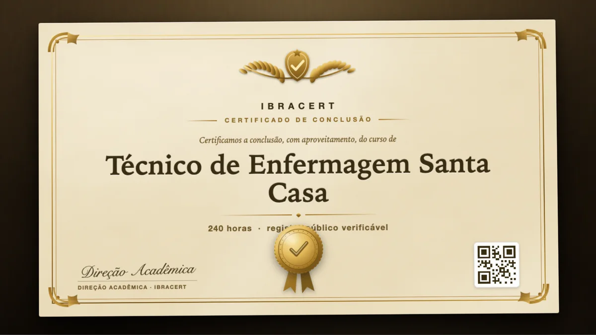 Capa do curso Técnico de Enfermagem Santa Casa