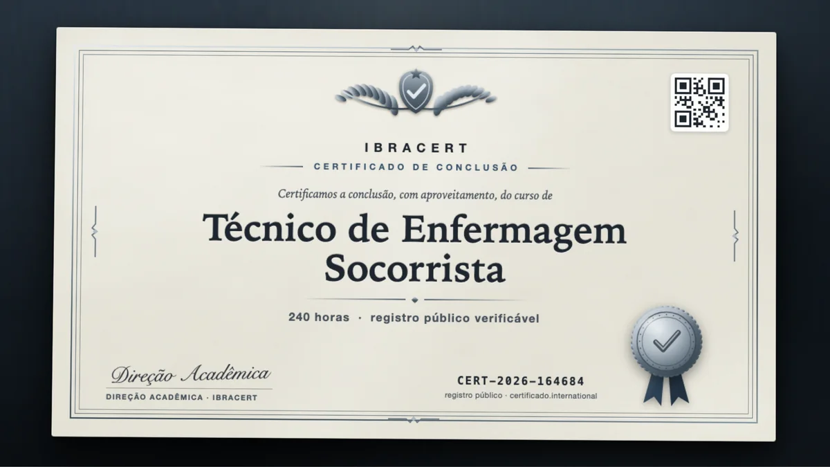 Capa do curso Técnico de Enfermagem Socorrista