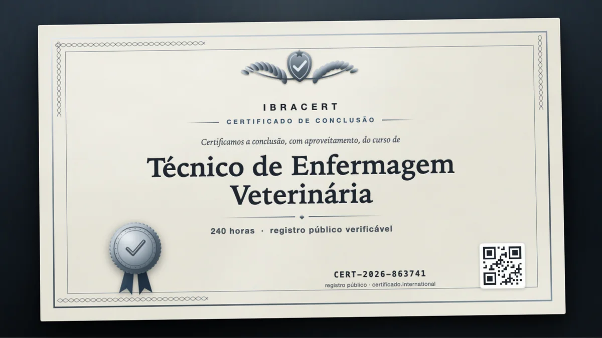 Capa do curso Técnico de Enfermagem Veterinária