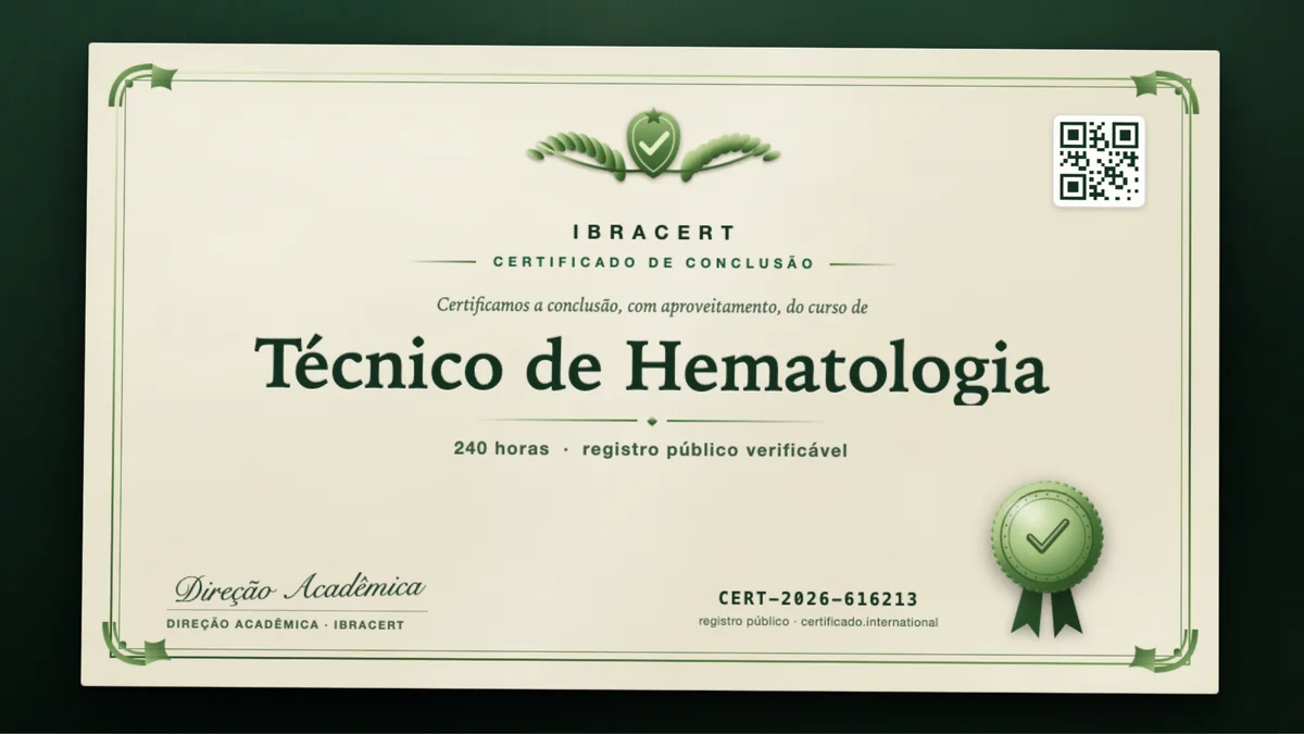 Capa do curso Técnico de Hematologia