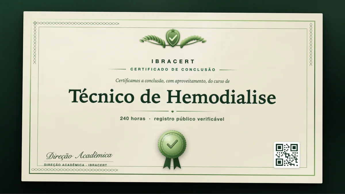 Capa do curso Técnico de Hemodialise