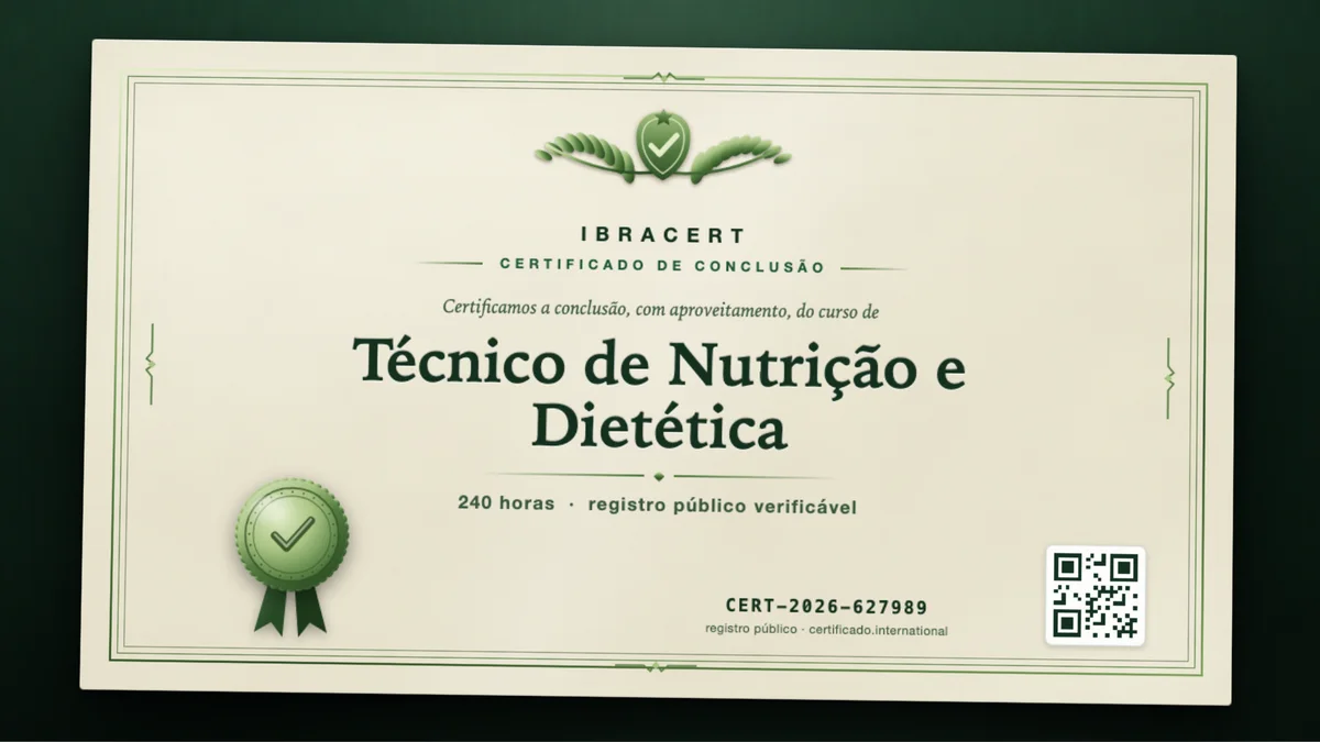 Capa do curso Técnico de Nutrição e Dietética