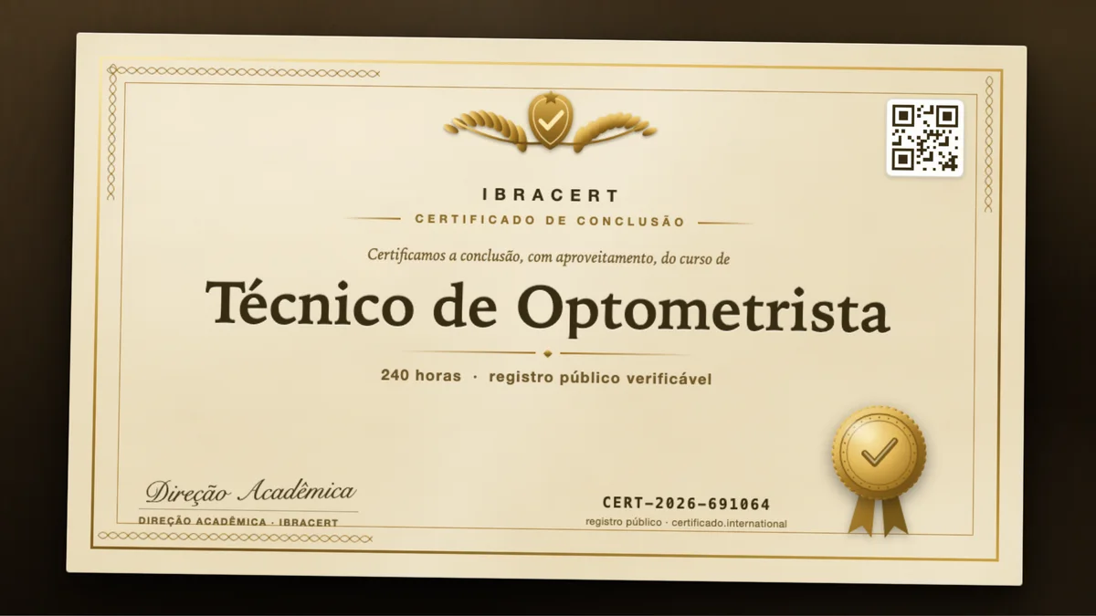 Capa do curso Técnico de Optometrista