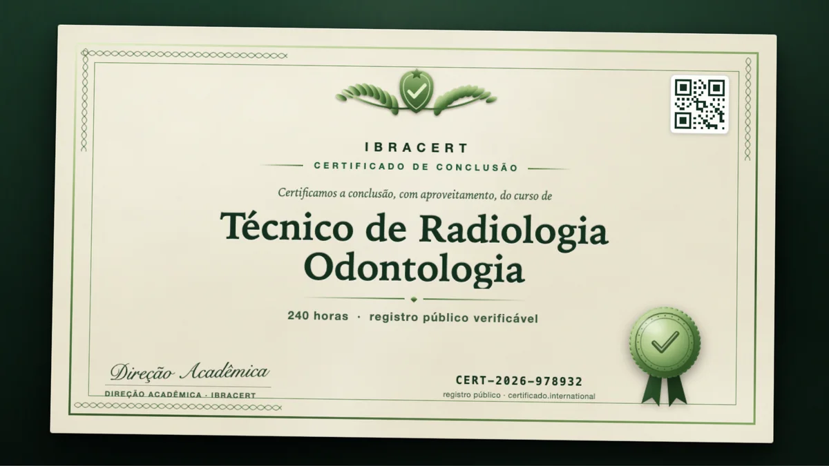 Capa do curso Técnico de Radiologia Odontologia