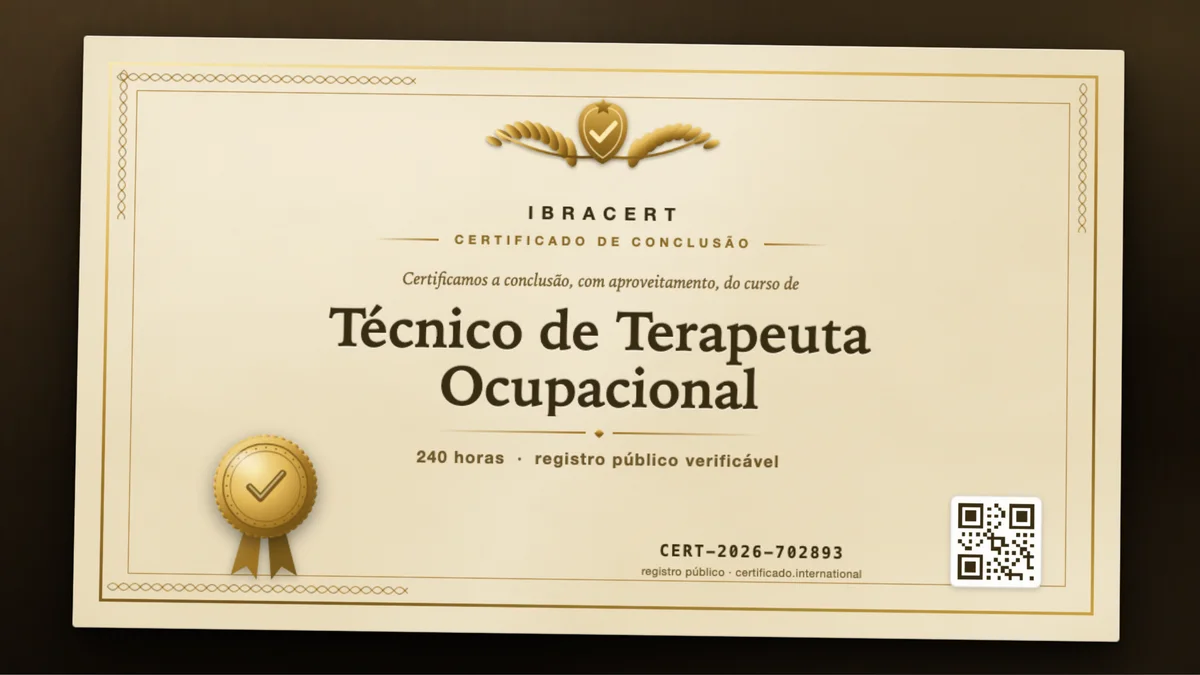 Capa do curso Técnico de Terapeuta Ocupacional