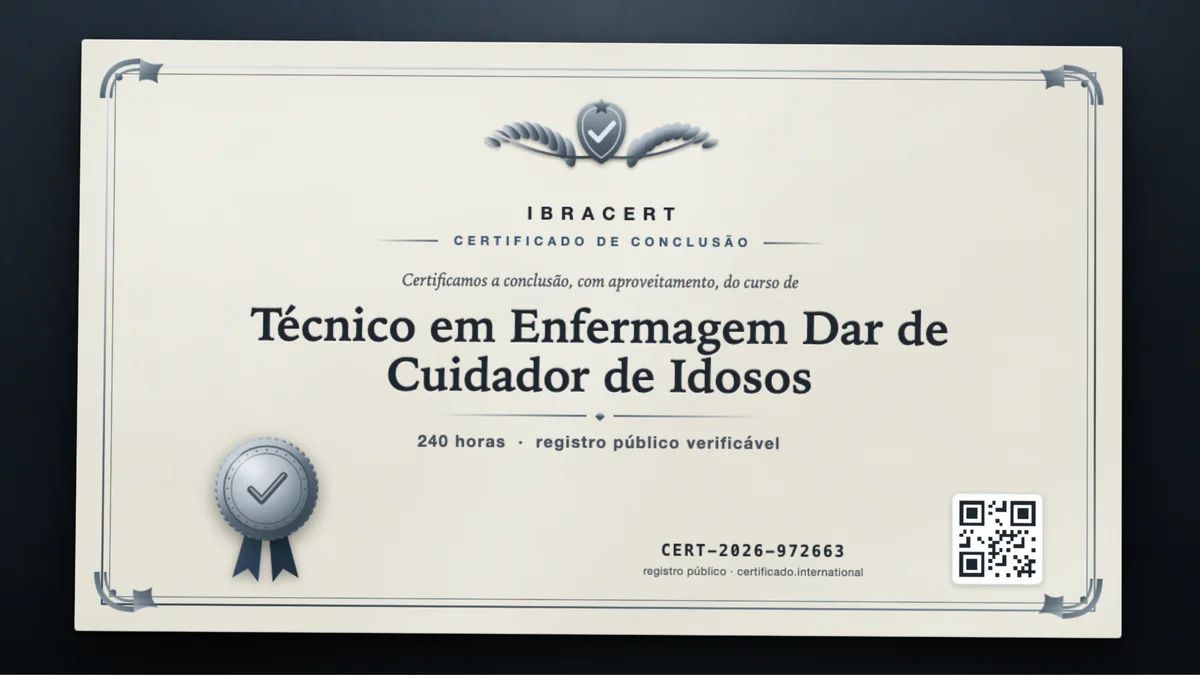 Capa do curso Técnico em Enfermagem Dar de Cuidador de Idosos